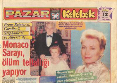 Hürriyet Gazetesi Pazar Kelebek Eki 28 Ağustos 1983 - Monaco Sarayı , Tellallığı Yapıyor - Beatlesin Veda Konseri GZ114169 - 1