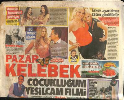 Hürriyet Gazetesi Pazar Kelebek Eki 8 Kasım 2015 - Yeniçeri Ağası Mete - İlker Ayrık Çocukluğum Yeşilçam Filmi GZ116484 - 1