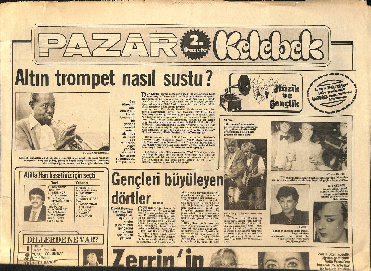 Hürriyet Gazetesi Pazar Kelebek Eki - Brigitte Bardot'un Dudağı - Elizabeth Taylor'un Gözleri... GZ155391 - 1