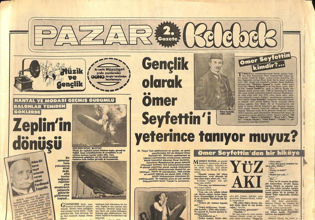 Hürriyet Gazetesi Pazar Kelebek Eki - Bu Yıl , Yıldırım Gürses Yılı... - Zeplin'in Dönüşü GZ155411 - 1