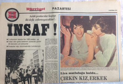 Hürriyet Gazetesi Pazartesi Eki 3 Haziran 1974 - Erbakanın Takkesi GZ21474 - 1