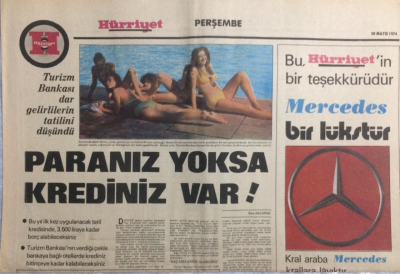 Hürriyet Gazetesi Perşembe Eki 30 Mayıs 1974 - Muazzez Abacının Veda Gecesi Muhteşemdi GZ21483 - 1