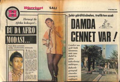 Hürriyet Gazetesi Salı Eki 25 Haziran 1974 - Ajda Pekkân Modaya , Moda Ona Uyuyor !.. GZ118118 - 1