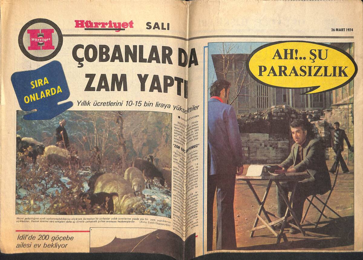 Hürriyet Gazetesi Salı Eki 26 Mart 1974 - Sanat Ve Eğlence Kervanı Aysel İpar*Ferhan Nur*Erol Evgin*Nalân Koray GZ160918 - 1