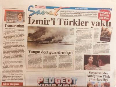 Hürriyet Gazetesi Sanat Eki 1 Nisan 2010 - İzmiri Türkler Yaktı GZ40123 - 1