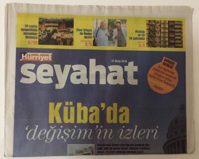 Hürriyet Gazetesi Seyahat Eki 11 Ekim 2015 - İlber Ortaylı İle Rodos Gezisi , Kübada Değişimin İzleri GZ28101 - 1