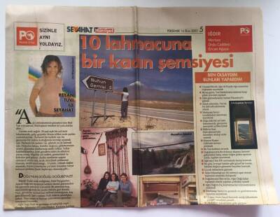 Hürriyet Gazetesi Seyahat Eki 16 Ekim 2003 - Iğdır 10 Lahmacuna Bir Kadın Şemsiyesi GZ39116 - 1