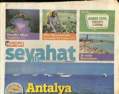 Hürriyet Gazetesi Seyahat Eki 16 Haziran 2014 - Antalya Sahillerinde Bu Yaz - Hint Okyanusunun Kıyısında Sri Lanka GZ123309 - 1
