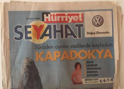 Hürriyet Gazetesi Seyahat Eki 20 Kasım 2003 - Sürüden Ayrılın Vadilerde Kaybolun Kapodokya GZ20164 - 1