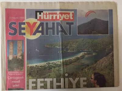 Hürriyet Gazetesi Seyahat Eki - 22 Ağustos 2005 - Fethiye Ölüdeniz , Falarya , Kabak Koyu , Kayaköy GZ25306 - 1
