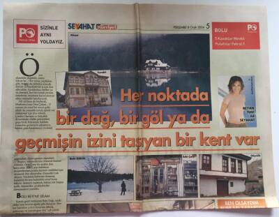 Hürriyet Gazetesi Seyahat Eki 8 Ocak 2004 - Bolu Her Noktada Bir Dağ , Bir Göl Ya Da Geçmişin İzni Taşıyan Bir Kent Var GZ39105 - 1