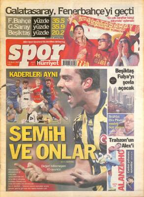 Hürriyet Gazetesi Spor Eki 3 Şubat 2009 - Beşiktaş Fulyayı Şovla Açacak - Galatasaray Fenerbahçeyi Geçti GZ126389 - 1