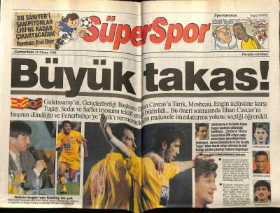 Hürriyet Gazetesi Süper Spor Eki 22 Nisan 1995 - Galatasaray Gençlerbirliği Büyük Takas GZ78292 - 1