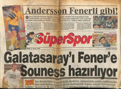 Hürriyet Gazetesi Süper Spor Eki 23 Mayıs 1995 - Galatasarayı Fenerbahçeye Souness Hazırlıyor GZ78160 - 1