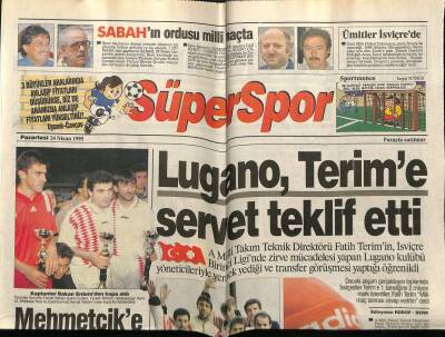 Hürriyet Gazetesi Süper Spor Eki 24 Nisan 1995 - Lugano, Terime Servet Teklif Etti GZ78290 - 1
