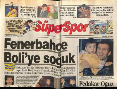 Hürriyet Gazetesi Süper Spor Eki 29 Nisan 1995 - Fenerbahçe Boliye Soğuk GZ78285 - 1