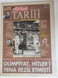 Hürriyet Gazetesi Tarih Eki - 18 Ağustos 2004 - Almanların Üstün Irk Hayalini 1936da Zenci Atlet Jesse Owens Çökertti - GZ43529 - 2