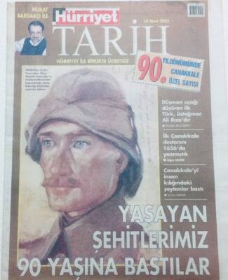 Hürriyet Gazetesi Tarih Eki 18 Mart 2005 - Yaşasın Şehitlerimiz 90 Yaşına Bastılar GZ41524 - 1