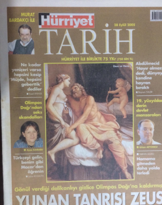 Hürriyet Gazetesi Tarih Eki 28 Eylül 2005 - Yunan Tanrısı Zeus Bir Erkeğe Aşıktı GZ21999 - 1