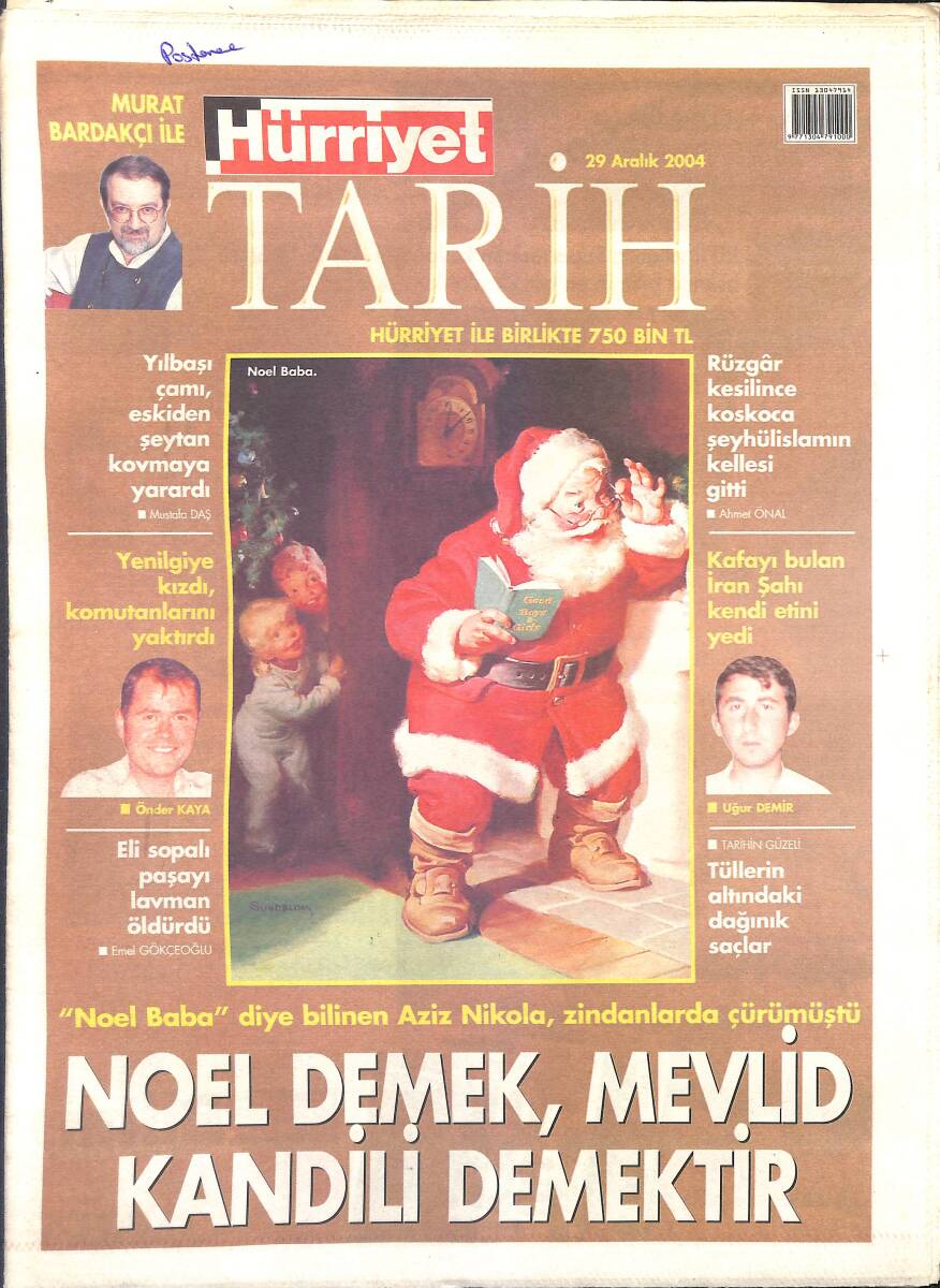 Hürriyet Gazetesi Tarih Eki 29 Aralık 2004 - Noel Baba Diye Bilinen Aziz Nikola Zindanlarda Çürümüştü GZ4155 - 1