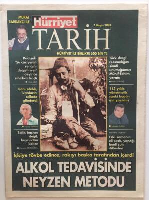 Hürriyet Gazetesi Tarih Eki 7 Mayıs 2003 - Alkol Tedavisinde Neyzen Metodu , Türk Dergi Ressamı Münif Fehim GZ22134 - 1