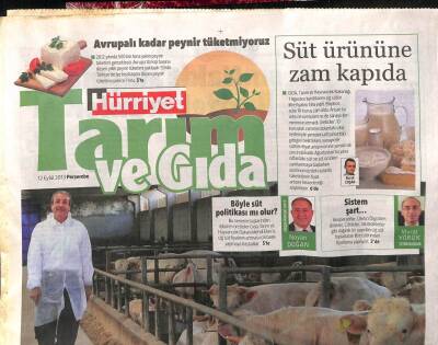 Hürriyet Gazetesi Tarım Gıda Eki 12 Eylül 2013 - Süt Ürününe Zam Kapıda GZ104892 - 1