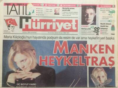 Hürriyet Gazetesi Tatil Eki 19 Ekim 1996 - Manken Heykeltraş GZ35715 - 1