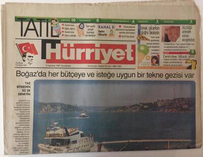 Hürriyet Gazetesi Tatil Eki 2 Ağustos 1997 - Boğazda Her Bütçeye Ve İsteğe Uygun Bir Tekne Gezisi Var GZ25215 - 1
