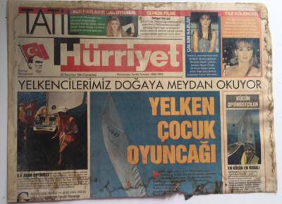 Hürriyet Gazetesi Tatil Eki 23 Temmuz 1994 - Yelkencilerimiz Doğaya Meydan Okuyor GZ39036 - 1