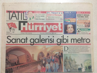 Hürriyet Gazetesi Tatil Eki 25 Mayıs 1996 - Sanat Galerisi Gibi Metro GZ23842 - 1