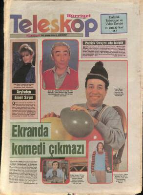 Hürriyet Gazetesi Teleskop Eki 14-20 Mart 1987 - Patrick Swayze Sıkı Takipte GZ115095 - 1