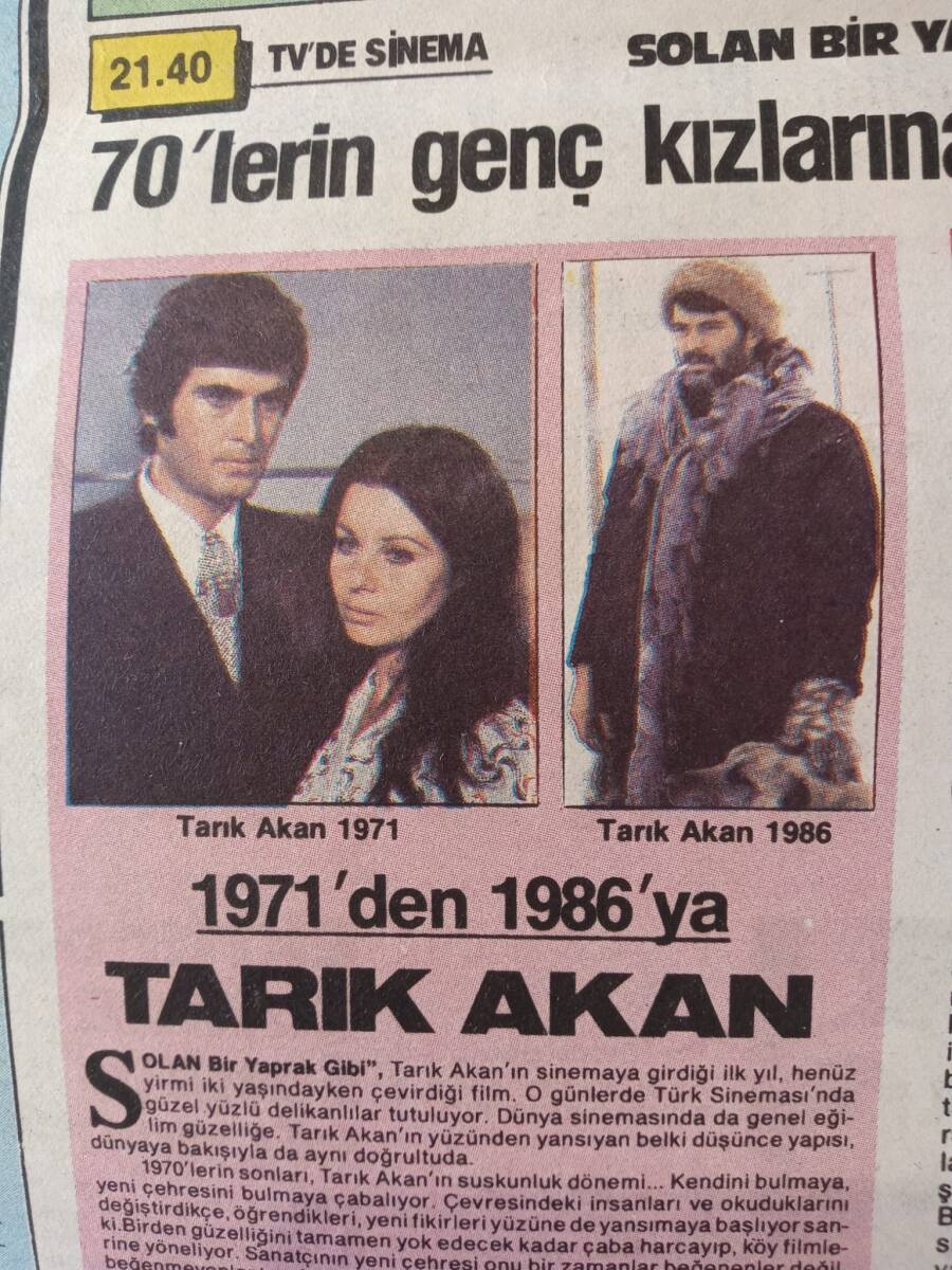 Hürriyet Gazetesi Teleskop Eki 22-28 Mart 1986 - 70'lerin Genç Kızlarına Müjde Tarık Akan'ın İlk Filmi Geliyor! GZ145781 - 2