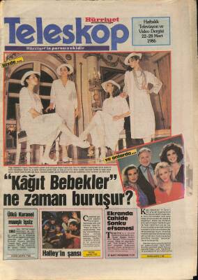 Hürriyet Gazetesi Teleskop Eki 22-28 Mart 1986 - Ekranda Cahide Sonku Efsanesi GZ115096 - 1