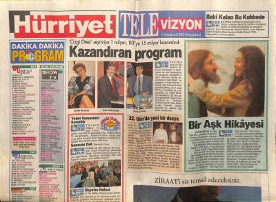 Hürriyet Gazetesi Televizyon Eki 1 Haziran 1992 - Korhan Abay,Zeliha Berksoy GZ78414 - 1
