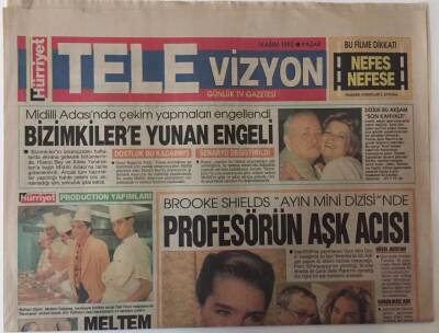 Hürriyet Gazetesi Televizyon Eki 1 Kasım 1992 - Bizmkilere Dizisine Yunan Engeli GZ25234 - 1