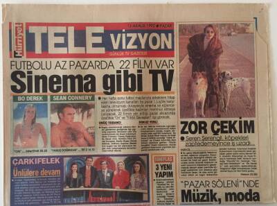 Hürriyet Gazetesi Televizyon Eki 13 Aralık 1992 - Futbolu Az Pazarda 22 Film Var Sinema Gibi Tv GZ22341 - 1
