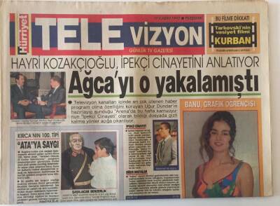 Hürriyet Gazetesi Televizyon Eki 19 Kasım 1992 - Hayri Kozakçıoğlu , İpekçi Cinayetini Anlatıyor Ağcayı O Yakalamıştı GZ22343 - 1
