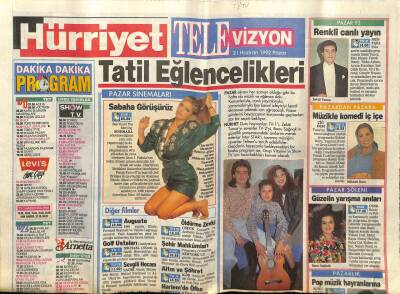 Hürriyet Gazetesi Televizyon Eki 21 Haziran 1992 - Tatil Eğlencelikleri GZ78403 - 1