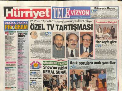 Hürriyet Gazetesi Televizyon Eki 25 Haziran 1992 - Tülay Caner,Dünya İkincisi GZ78400 - 1