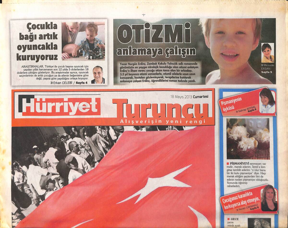 Hürriyet Gazetesi Turuncu Eki 18 Mayıs 2013 - 19 Mayıs Coşkusu - Nurgül Erdinç 