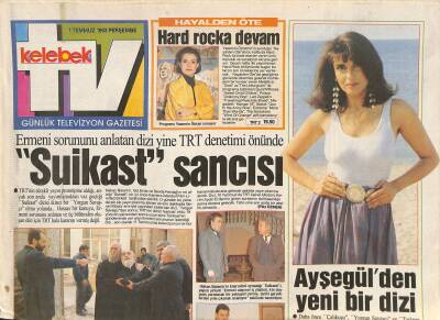 Hürriyet Gazetesi TV Kelebek Eki 1 Temmuz 1993 - Ayşegül Aldinçten Yeni Bir Dizi - Sekiz Şarkısıyla Yasemin Kutsi GZ128014 - 1