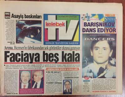 Hürriyet Gazetesi TV Kelebek Eki 14 Ekim 1993 - Arena Bezmen2in Fabrikasından Şok Görüntüler Ekrana Getiriliyor GZ18662 - 1