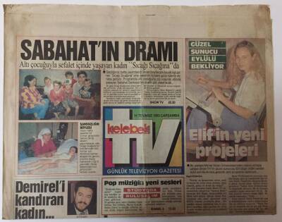 Hürriyet Gazetesi TV Kelebek Eki 14 Temmuz 1993 - Ali Poyrazoğlu Kılıktan Kılığa GZ25159 - 1