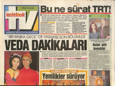 Hürriyet Gazetesi TV Kelebek Eki 2 Nisan 1993 - Bülent Ersoyla 3. Randevu - Bu Ne Sürat TRT ! GZ128012 - 1
