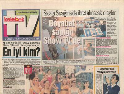 Hürriyet Gazetesi TV Kelebek Eki 23 Haziran 1993 - Başkan Fatma Girik Makyaj Sevmez GZ115446 - 1