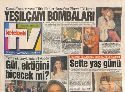 Hürriyet Gazetesi TV Kelebek Eki 27 Haziran 1993 - Gülben Ergen Saklambaç Oynuyor GZ127849 - 1