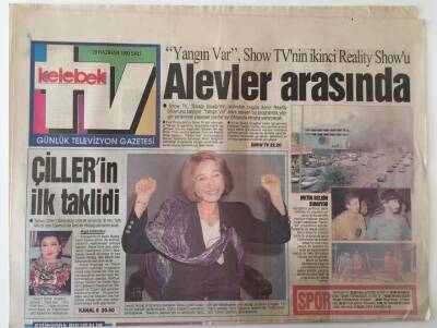 Hürriyet Gazetesi TV Kelebek Eki 29 Haziran 1993 - Tansu Çillerin İlk Taklidi Demet Akbağ GZ18680 - 1