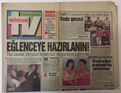 Hürriyet Gazetesi TV Kelebek Eki 31 Mayıs 1993 - Tüm Kanallar Kurban Bayramı Özel Programlarına Çağırıyorlar GZ25158 - 1