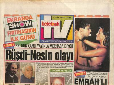 Hürriyet Gazetesi TV Kelebek Eki 6 Eylül 1993 - Küçük Emrahlı Geceler GZ115472 - 1