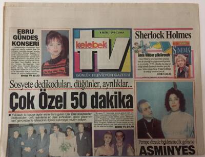 Hürriyet Gazetesi TV Kelebek Eki 8 Ekim 1993 - Ebru Gündeş Konseri TVde 11 Şarkılık Bir Potpuri Sergileyecek GZ25157 - 1